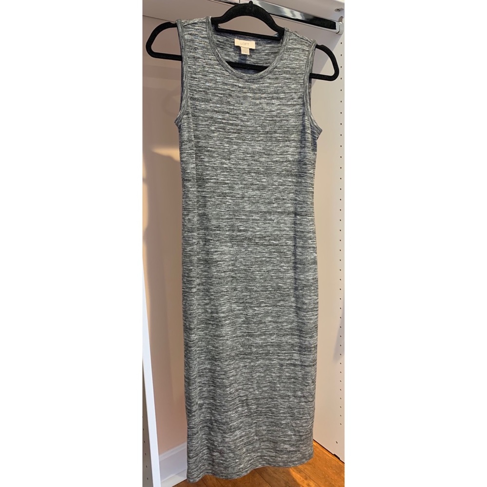 Loft Sleeveless Heather Gray Dress